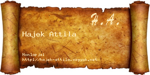 Hajek Attila névjegykártya